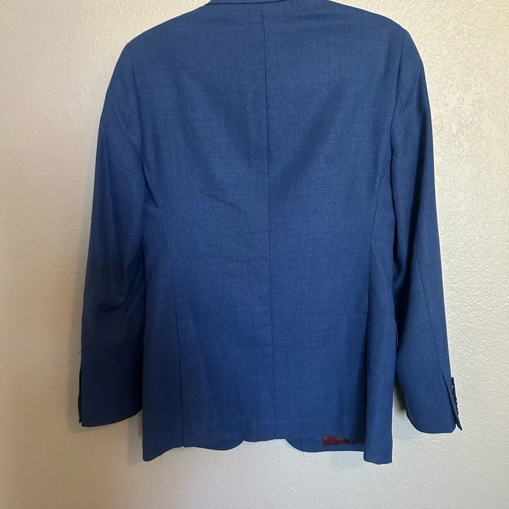 Trend Maxman Italian Drago Blue Wool Blazer -38R- Classic Tailored Jacket